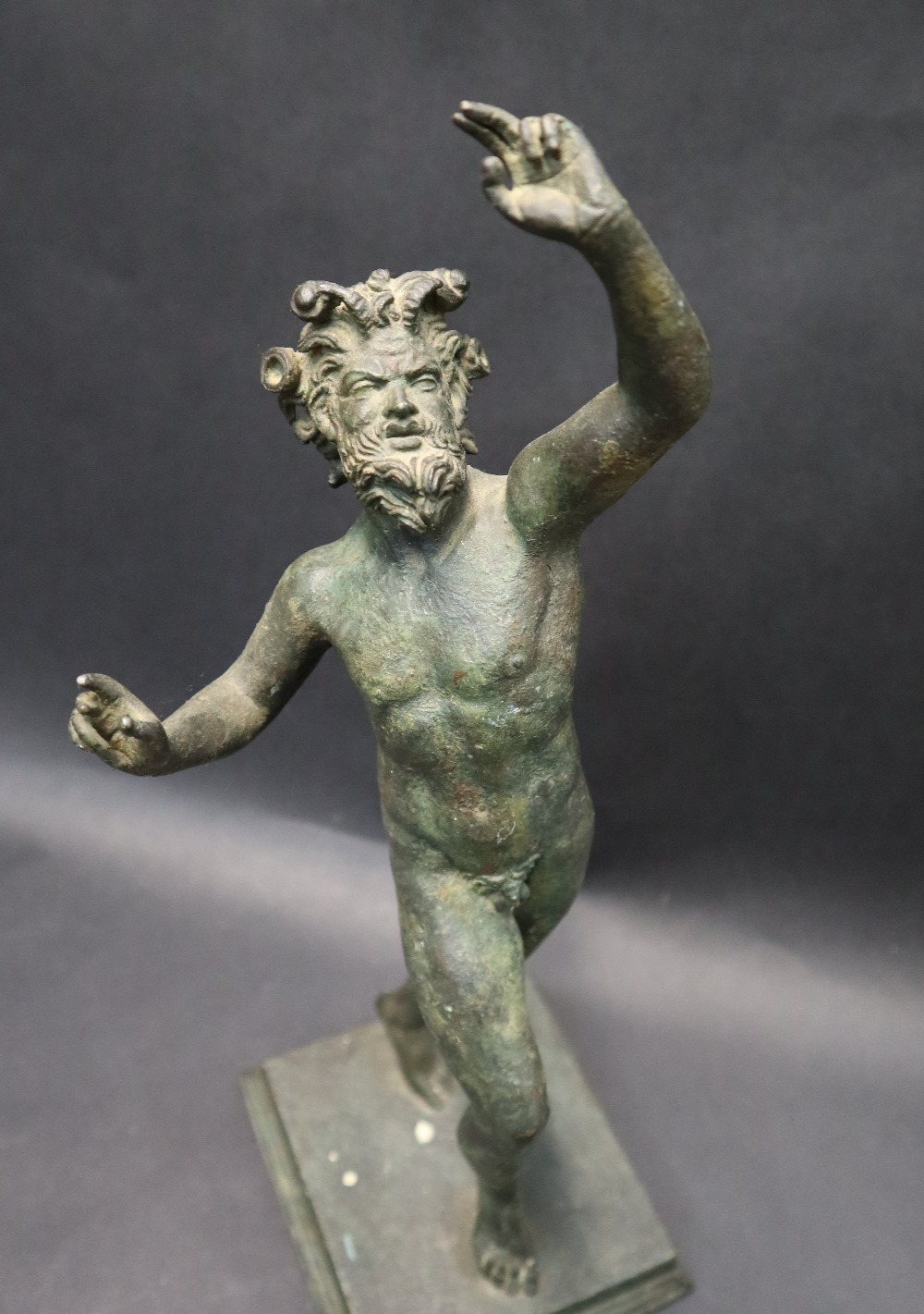 A bronze figurine of "The dancing Faun" on a stepped square base, after the antique, 31. - Image 2 of 7