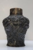 A Chinese silver tea caddy,