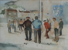 Ray Evans The Match Watercolour Signed 28.5 x 39.