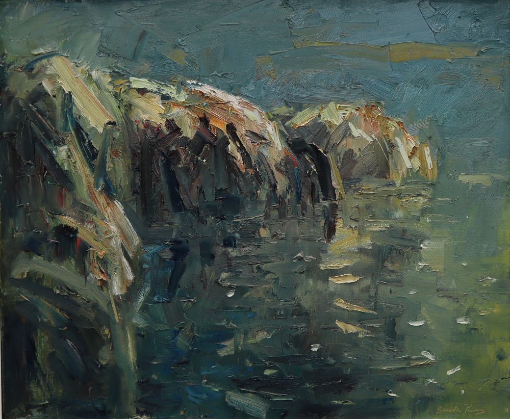 Gareth Parry Mor a chreigiau, Goleuwyrch Sea and Cliffs, afterglow Oil on canvas 50 x 60cm Signed, - Image 3 of 8