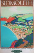 After Leslie Carr (1891-1969) Sidmouth British Railways Travel Poster Lithograph printed in colours