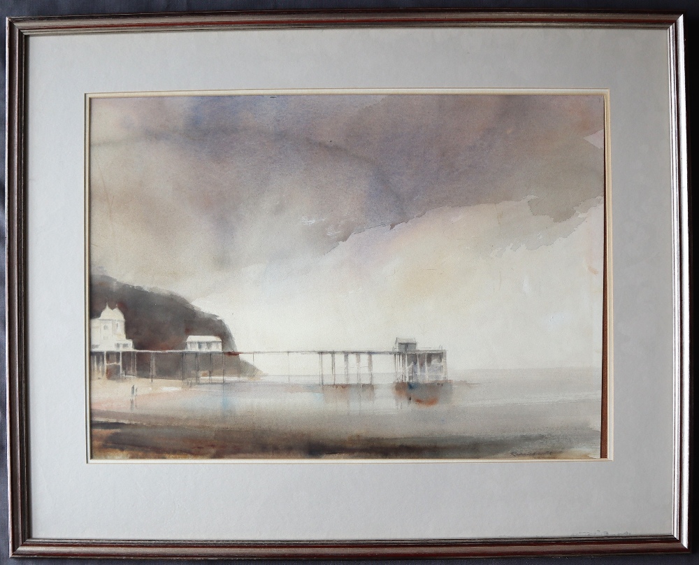Richard Allin Wills Penarth Watercolour Signed Watercolour Society of Wales label verso 46 x 65cm - Image 2 of 4