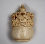 A late 19th early 20th century ivory snuff bottle,