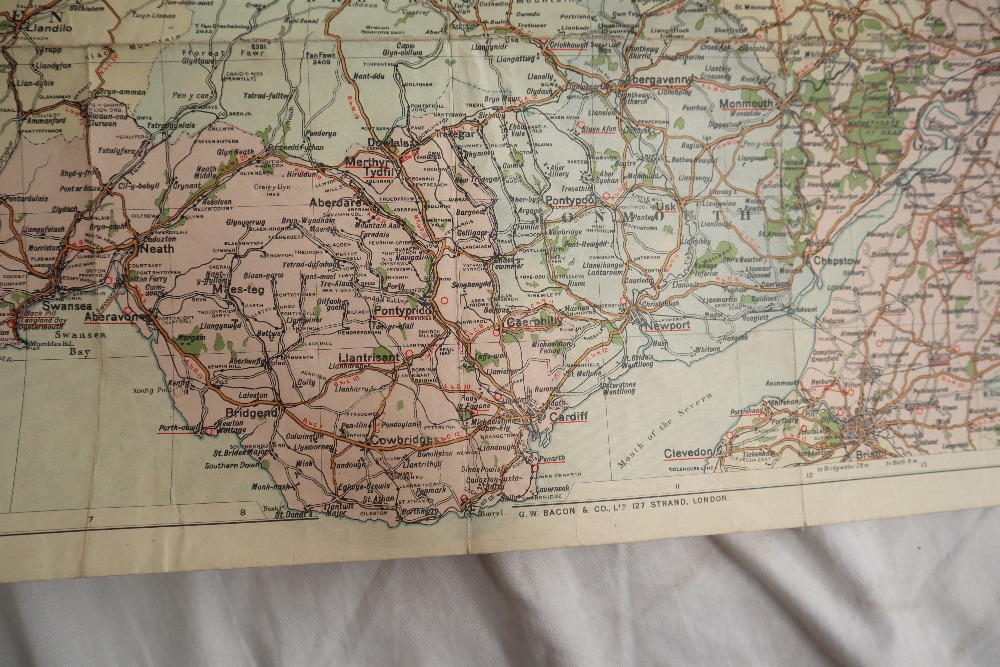 A set of nine Bacon's large print road maps, covering the whole of England and Wales, - Image 3 of 5