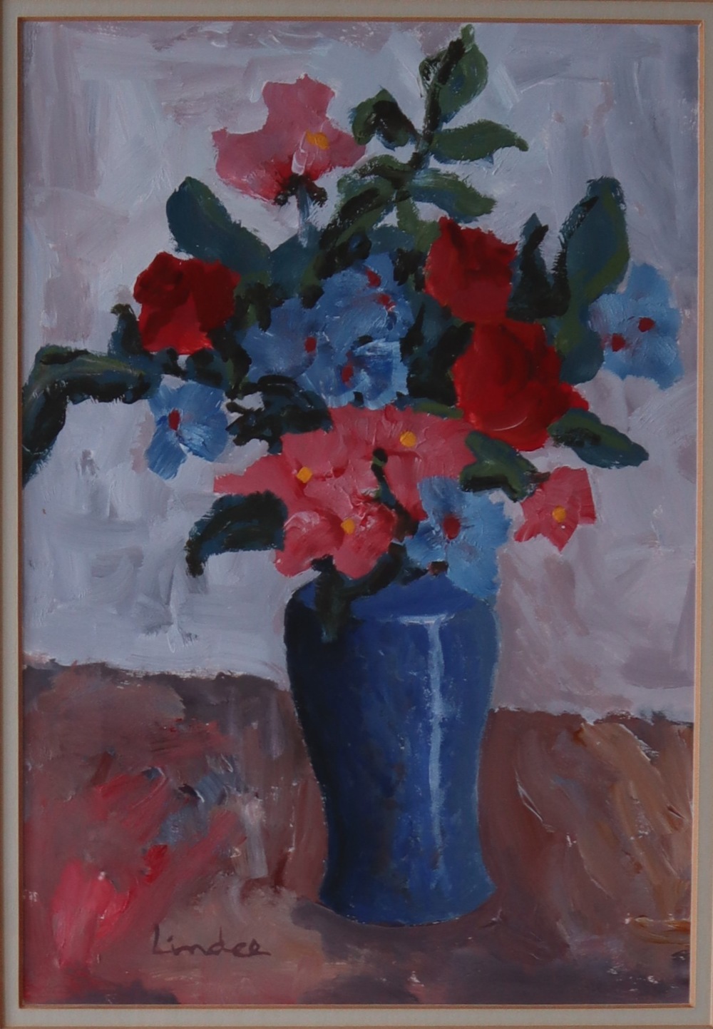 Lauren Lindee Still life study of a vase of flowers Acrylics Signed 33 x 23cm Together with - Image 2 of 6