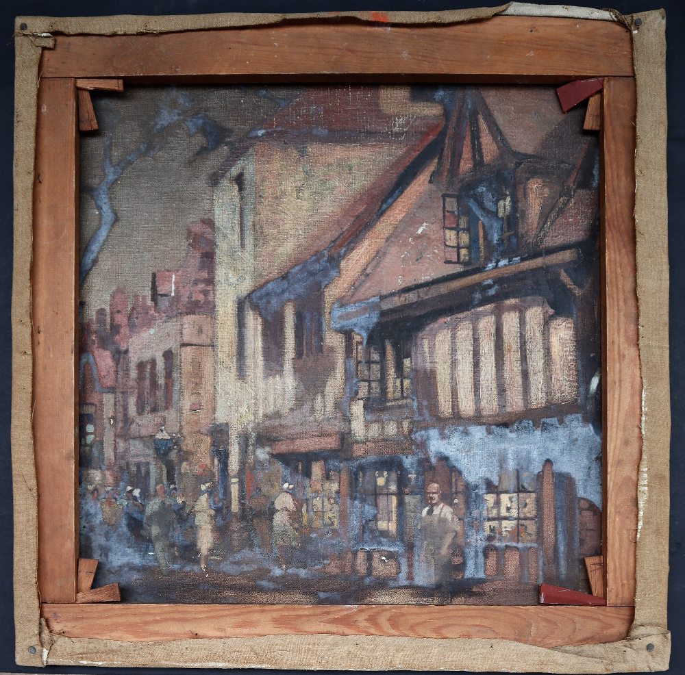Leslie Carr (1891-1969) A Bombed church site with Fireman present Oil on canvas - Image 3 of 4
