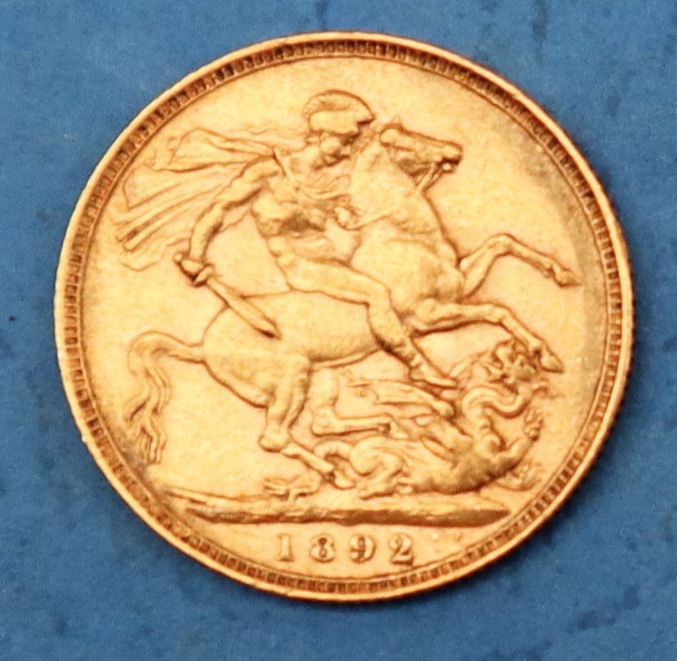 A Victorian gold sovereign dated 1892 - Image 2 of 2