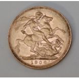 An Edward VII gold sovereign, dated 1906,