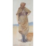 Attributed to William Lee Hankey A standing female figure Watercolour 53 x 24.