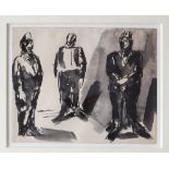 Josef Herman (1911-2000) Three Miners Pen and Wash 19.