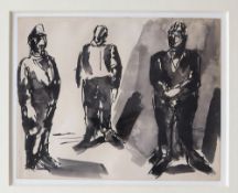 Josef Herman (1911-2000) Three Miners Pen and Wash 19.