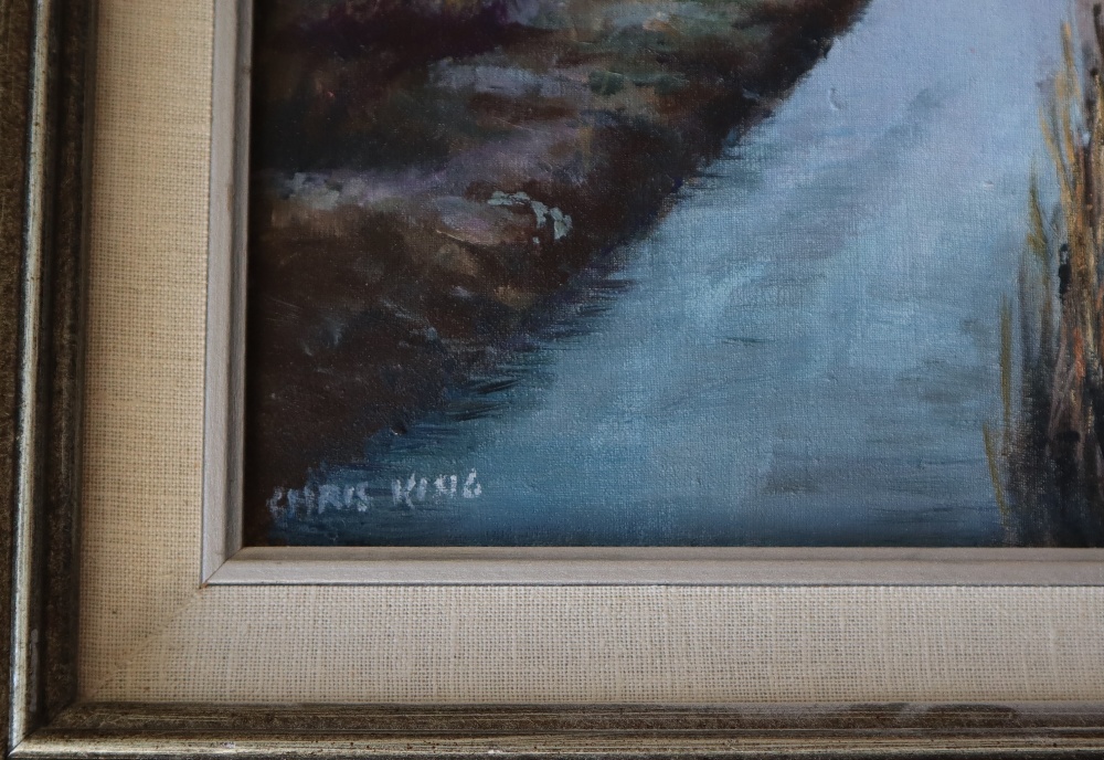 Christopher King High and dry Oil on linen on board Signed Albany Label verso 24. - Image 4 of 5