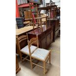 A modern mahogany sideboard, together with a Stag side cabinet, oak occasional table,