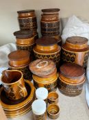 A collection of Hornsea pottery including storage jars, jug,