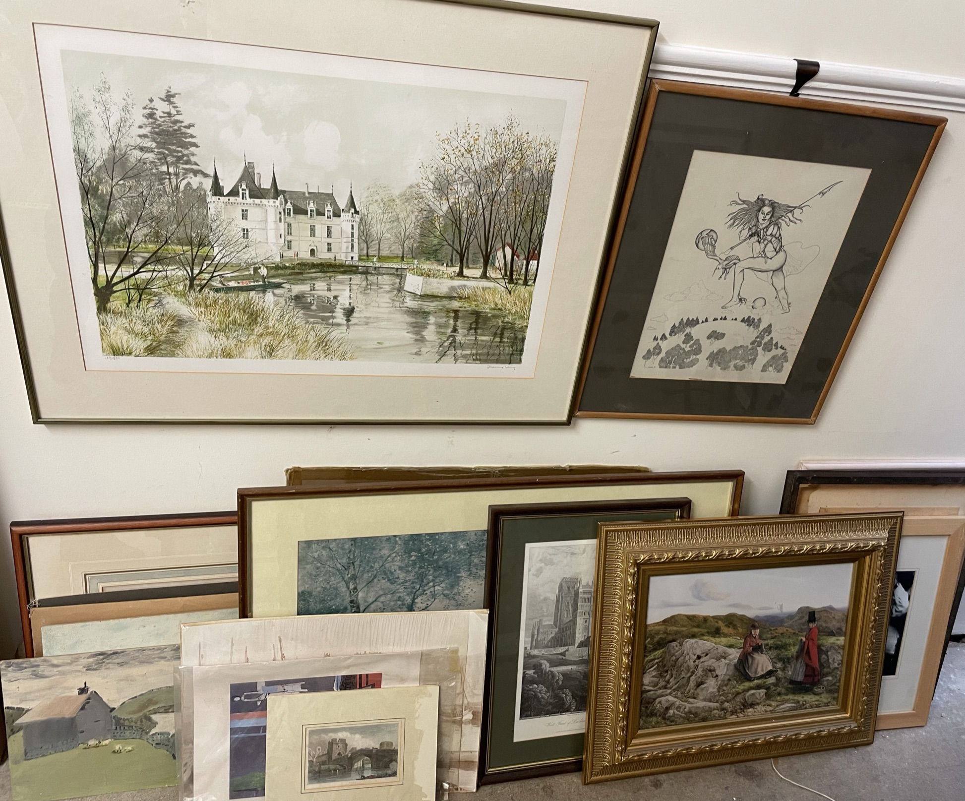 Jeremy King A chateau A limited edition print Signed in pencil to the margin Together with a large