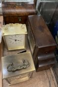 A walnut tea caddy,