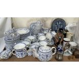 A Mintons Thames pattern blue and white part tea and dinner service together with a Royal Doulton