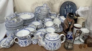 A Mintons Thames pattern blue and white part tea and dinner service together with a Royal Doulton