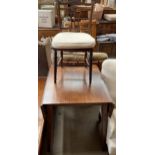 A 20th century drop leaf dining table together with a bedroom chair