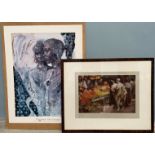 Fred Taylor Market scene Photographic reproduction on paper Signed in pencil Together with a
