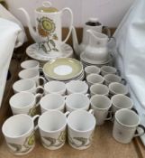 A Royal Doulton Morning Star TC1026 pattern part coffee set together with a Susie Cooper for