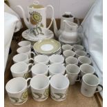 A Royal Doulton Morning Star TC1026 pattern part coffee set together with a Susie Cooper for