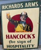 An enamel sign for the "Richards Arms", for Hancock's the Sign of Hospitality,