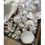An Aynsley cottage garden vase together with other Aynsley porcelain, wedgwood vases,