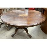 A Victorian walnut supper table,