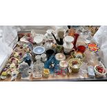 A Paragon part tea set together with continental figures, porcelain floral displays, wedgwood,
