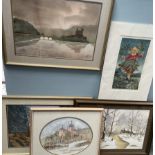 G Vennall A lake Scene Watercolour Signed Together with three others by the same hand and a limited