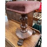 A Victorian rosewood piano stool,