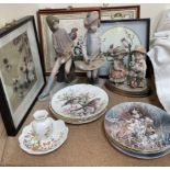 Assorted Royal Albert collectors plates, together with Coalport plates, Two Nao figures,