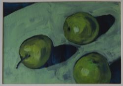 Linsey Lamont Apples Gouache Signed 18.