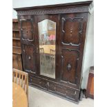 A 20th century oak wardrobe,