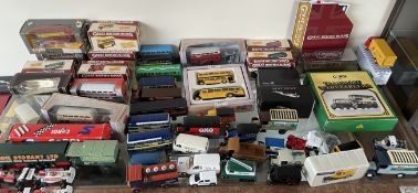 A Dinky Supertoys Atlas editions, Heinz lorry, together with Corgi buses,