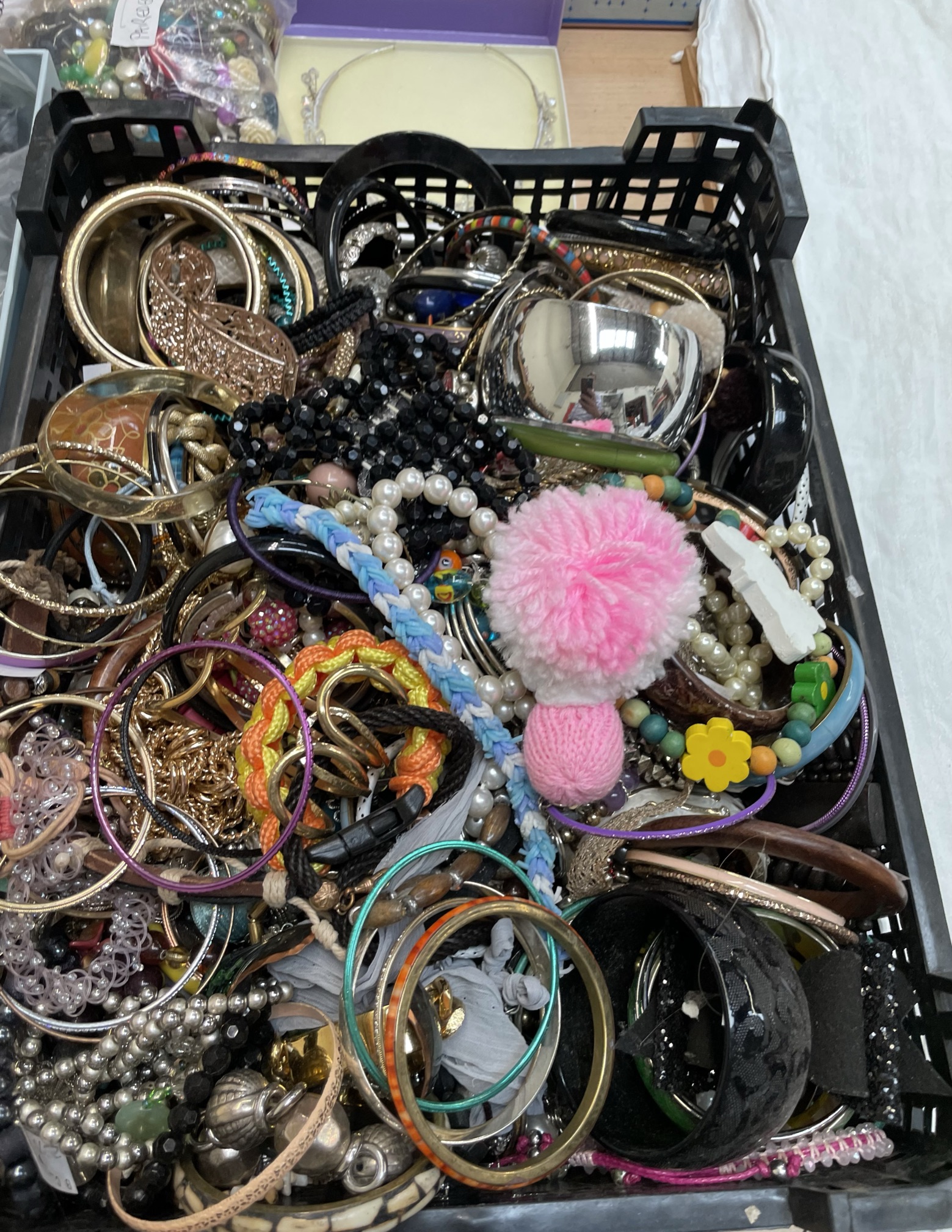 A large quantity of costume jewellery including bangles, bracelets, necklaces, - Image 2 of 4