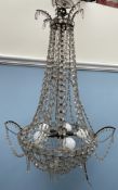 A 19th century lustre drop chandelier