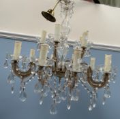 A lustre drop chandelier,