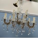 A lustre drop chandelier,