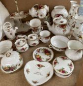 A Royal Albert Old country roses pattern part tea set etc