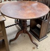 A 19th century mahogany tripod table,