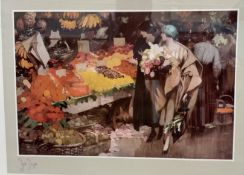 Fred Taylor Market scene Photographic reproduction on paper Signed in pencil Together with a