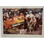 Fred Taylor Market scene Photographic reproduction on paper Signed in pencil Together with a