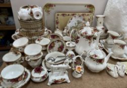 A Royal Albert Old Country Roses pattern part tea and dinner set etc