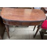 A 19th century mahogany tea table,