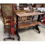 A Victorian rosewood pole screen,