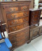 A 20th century mahogany chest on chest,