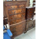 A 20th century mahogany chest on chest,