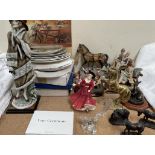 A Royal Doulton Patricia figure together with collectors plates,